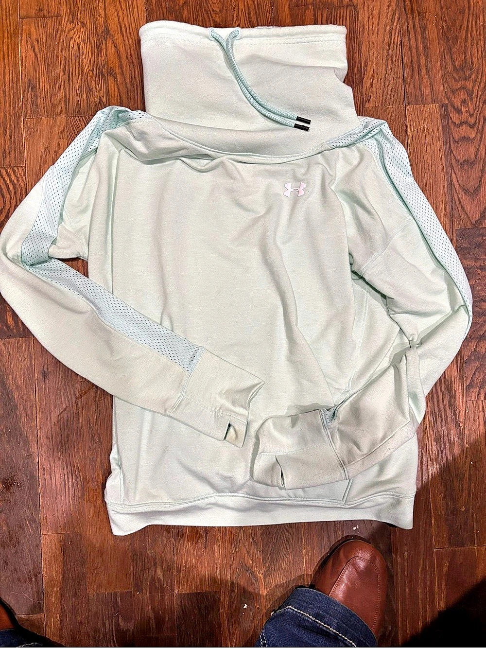 Under Armour Athletic Hoodie in Green & White, Large